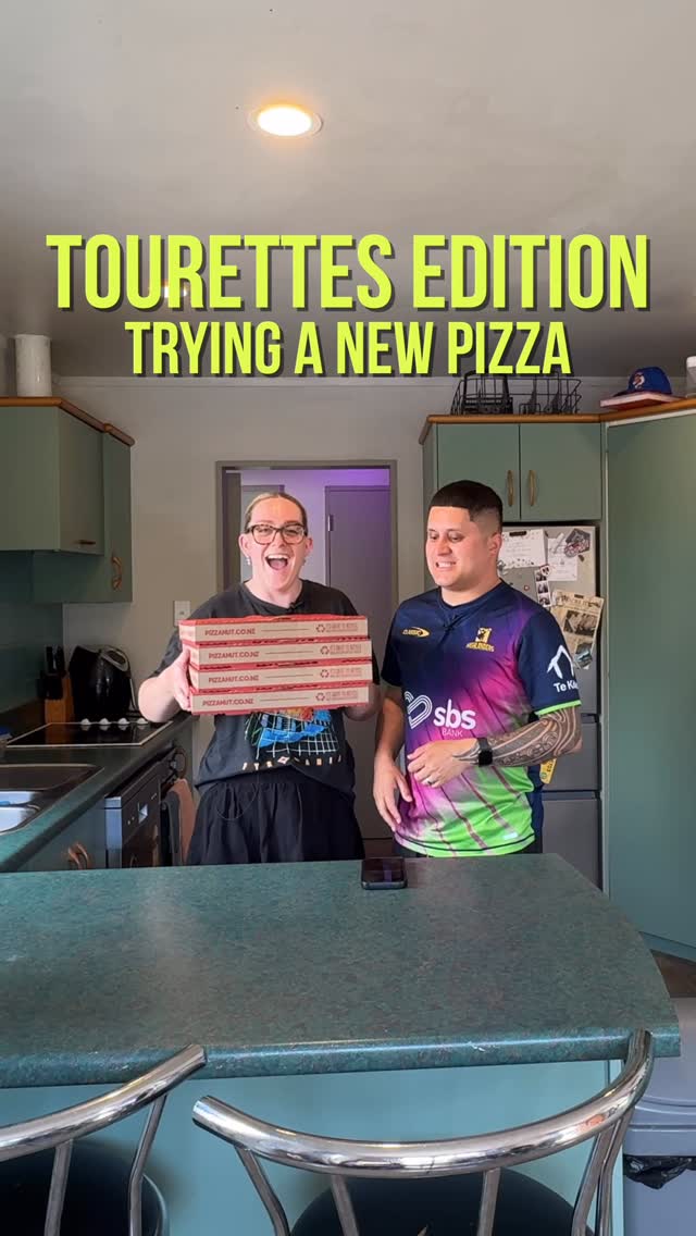 Instagram post by @liv.clarke___ for Pizza Hut. Caption reads: Tourette’s vs Trying Pizza Hut’s new Handcrafted....