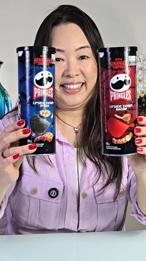 Instagram post by @flaeproducao for Pringles. Caption reads: Experimentamos Pringles Stranger Things Upside....