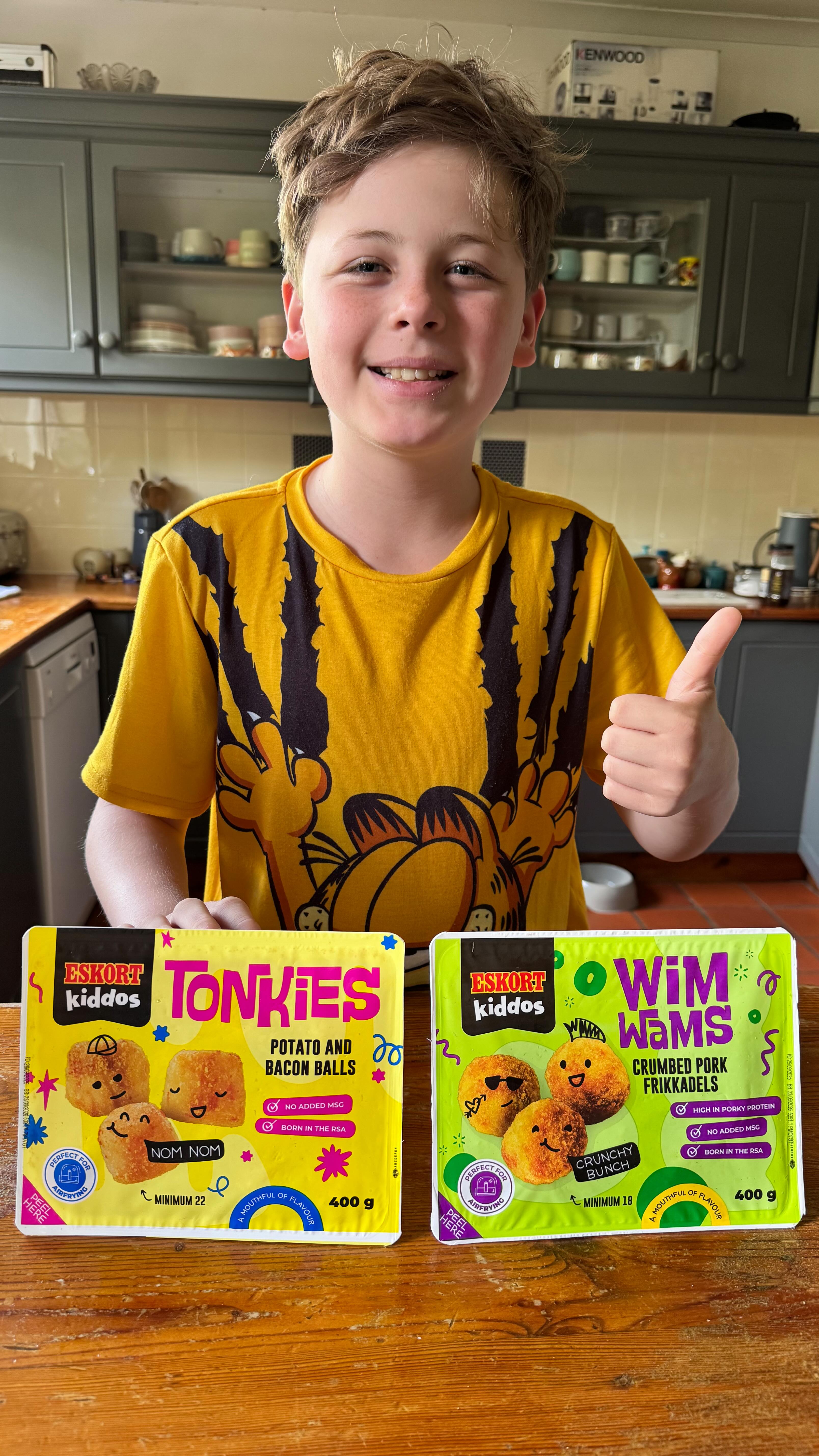Instagram post by @oursunshinejourney for Eskort. Caption reads: Have you seen the NEW Eskort Kiddos pork range?!....