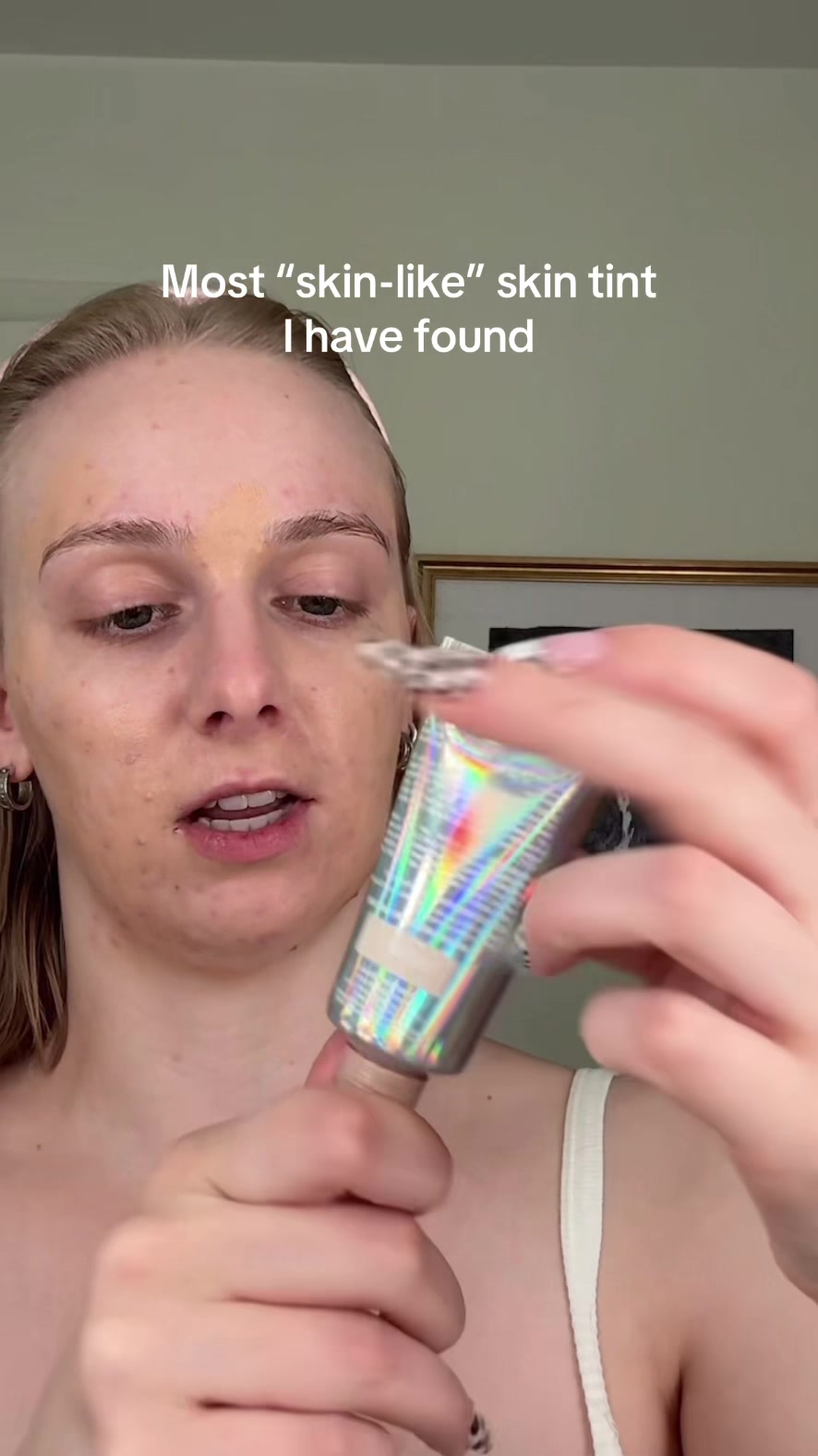 TikTok post by @thatkaitysmith for NAKED SUNDAYS. Caption reads: It mixing with my dark concealer doesn’t help my....