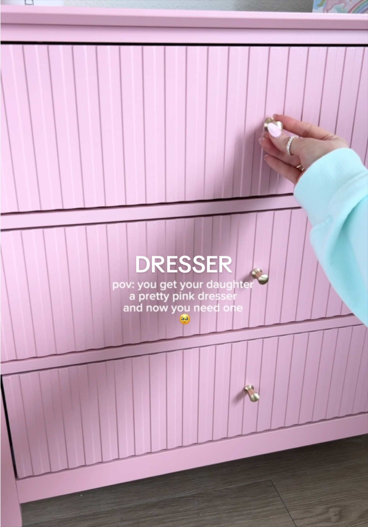 TikTok post by @mina.ledean for Royalcraft. Caption reads: [...] #bedroominspo #dressers #hometok @Royalcraft....
