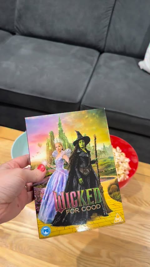 Instagram post by @craigfamilyblog for Universal Pictures. Caption reads: AD 💚💚 Wicked: For Good is out now on 4K, Blu-ray....