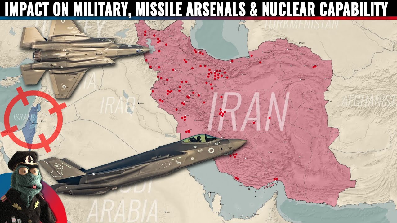 YouTube post by @Binkov for Redbubble. Caption reads: One month later, who won the Israel-Iran war and....