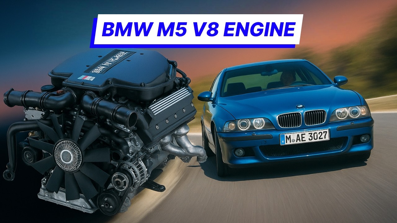 YouTube post by @M539Restorations for BendPak. Caption reads: This is How OEM+ BMW M5 Engine is Made.