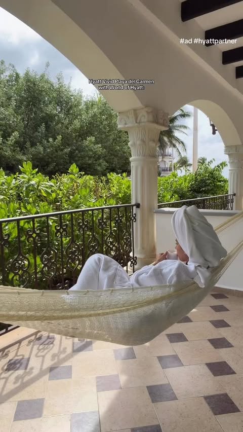 Instagram post by @baywhittaker for Hyatt. Caption reads: [...] go on about everything that World of Hyatt....