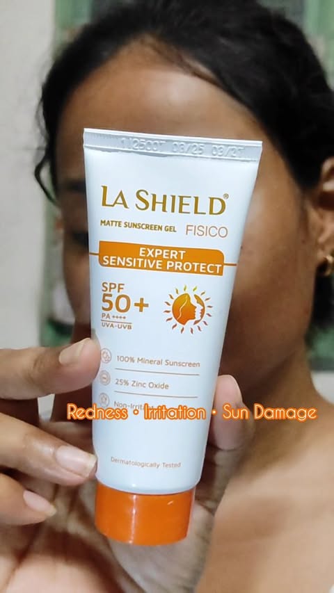 Instagram post by @lovesuchismita for La Shield. Caption reads: Sun Ready, Skin Safe With La Shield Fisico SPF 50+....