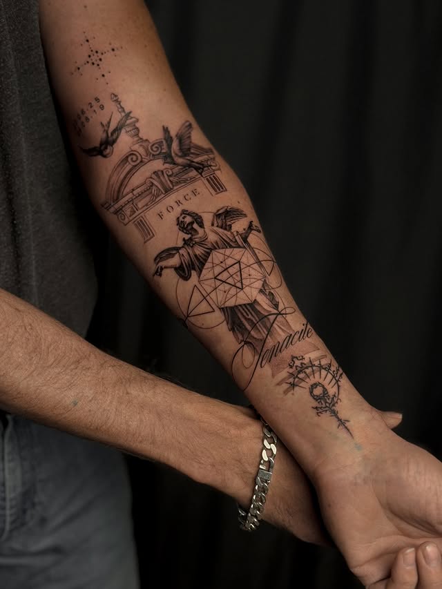 Instagram post by @gabrielepalma_ for Dragonhawk Official. Caption reads: [...] Sponsored by @masttattoo.official....