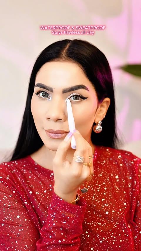 Instagram post by an influencer for SHEGLAM OFFICIAL. Caption reads: One swipe. Rich color. Zero effort✨ Discover....