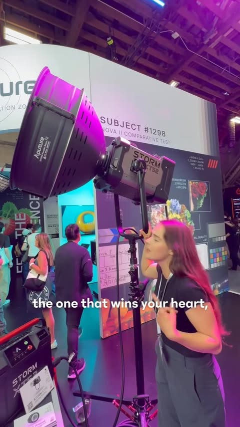 Instagram post by @nica.fazio for Aputure. Caption reads: [...] heheheh Had so much fun today at the....