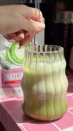 Instagram post by @thehealthyavo for Jade Leaf Matcha. Caption reads: [...] Strawberry Matcha Latte with....