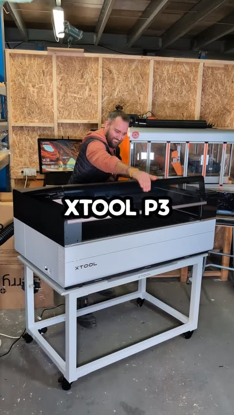 Instagram post by @brothersmake for xTool. Caption reads: [...] to improve it. With the help of our new....