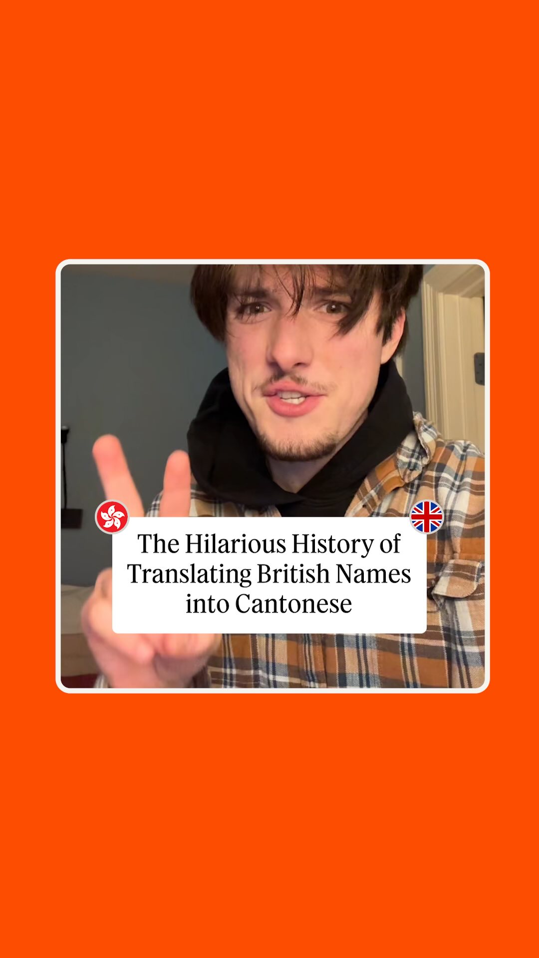 Instagram post by @w0rdsatw0rk for Babbel. Caption reads: The hilarious history of translating British names....