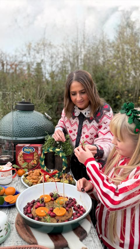 Instagram post by @shellandthelittlies for Morrisons. Caption reads: #ad Christmas feast prep made extra....
