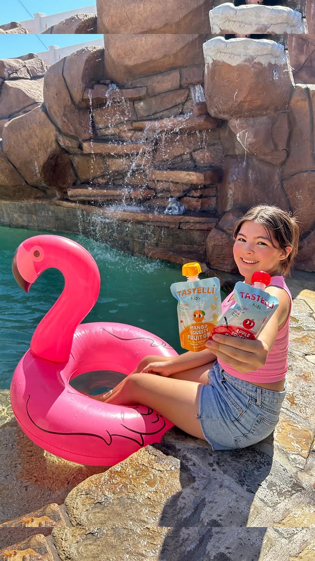 Instagram post by @lovebrielle19 for Tastelli. Caption reads: Enjoying some sun and @drinktastelli New....