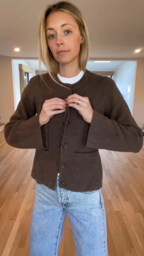 Instagram post by @maddiepriorhullstyling for Quince. Caption reads: Friday ootd in one of my favorite @onequince....