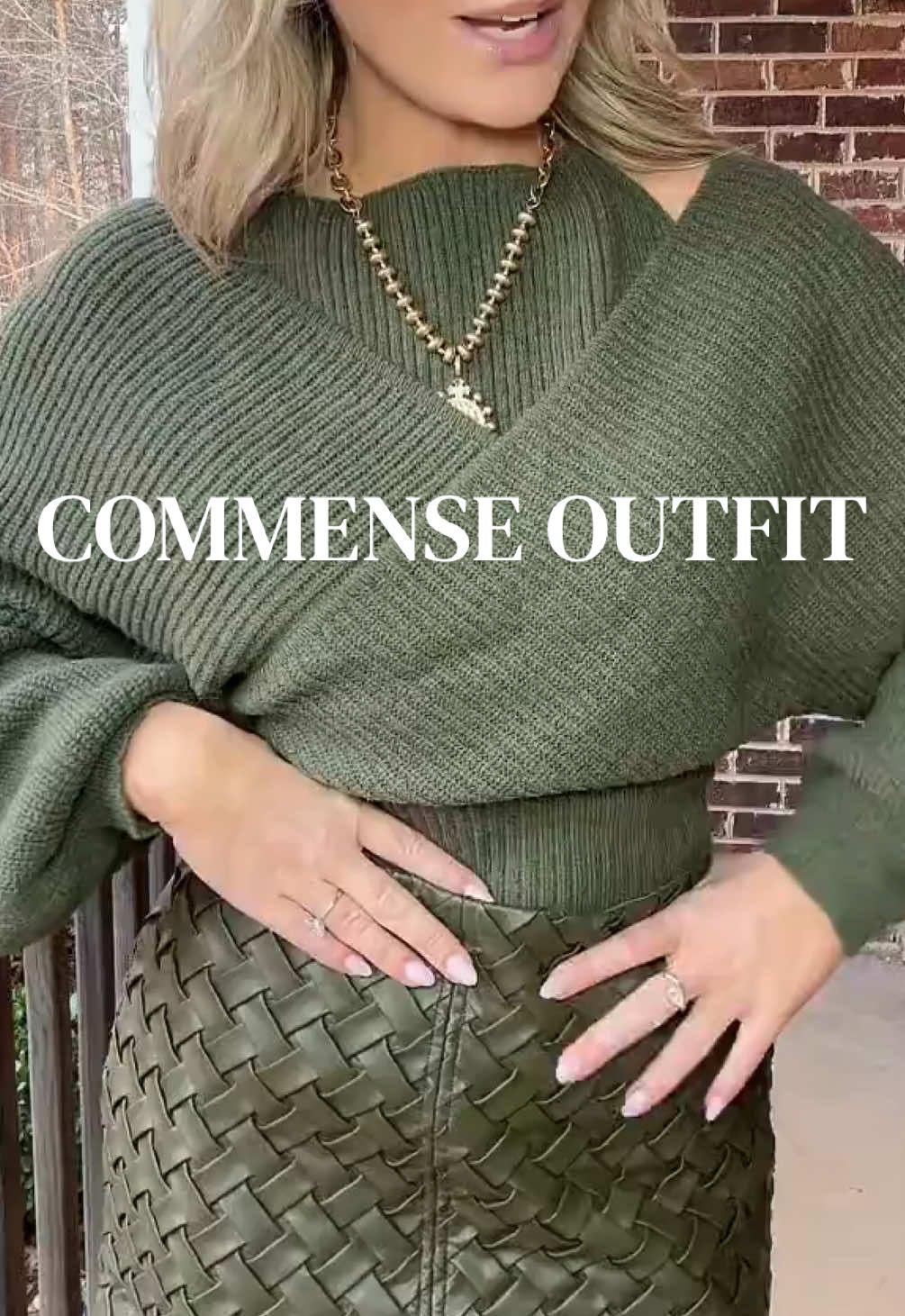 TikTok post by @kolbieinstyle for THE COMMENSE. Caption reads: Another successful @Commense outfit! For a little....