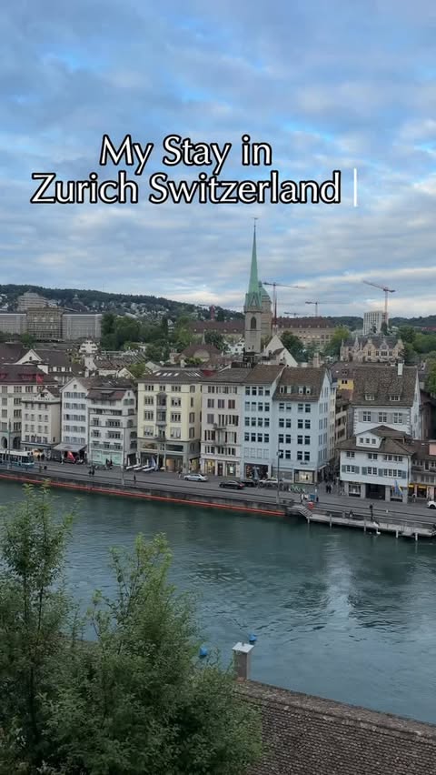 Instagram post by @filmmins for Blueground. Caption reads: welcome to my @bluegroundhomes stay in Zurich!....