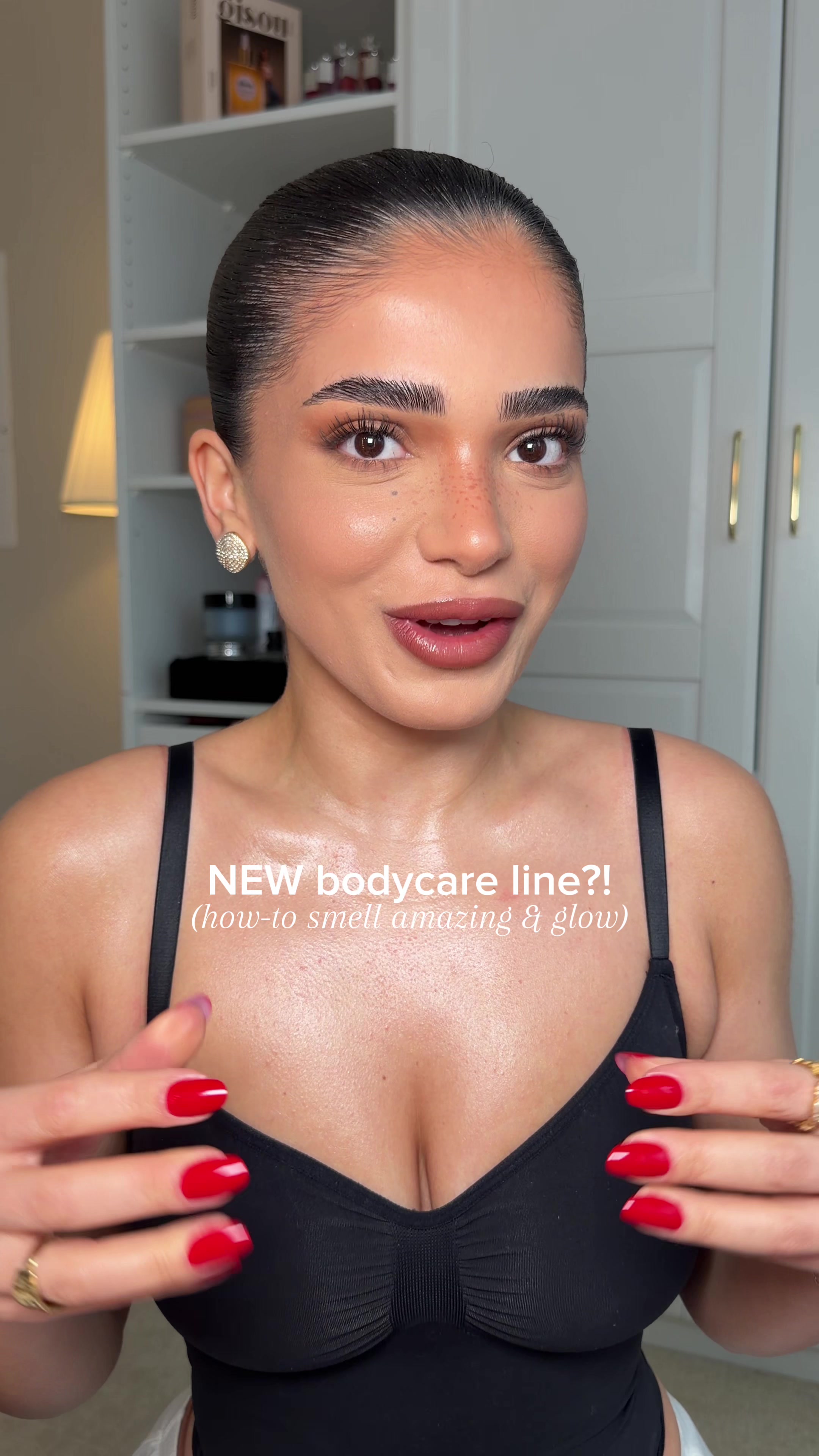 TikTok post by @kiyana.ebrahimi for Amika. Caption reads: [...] about to get bc of the scent… the NEW @amika....