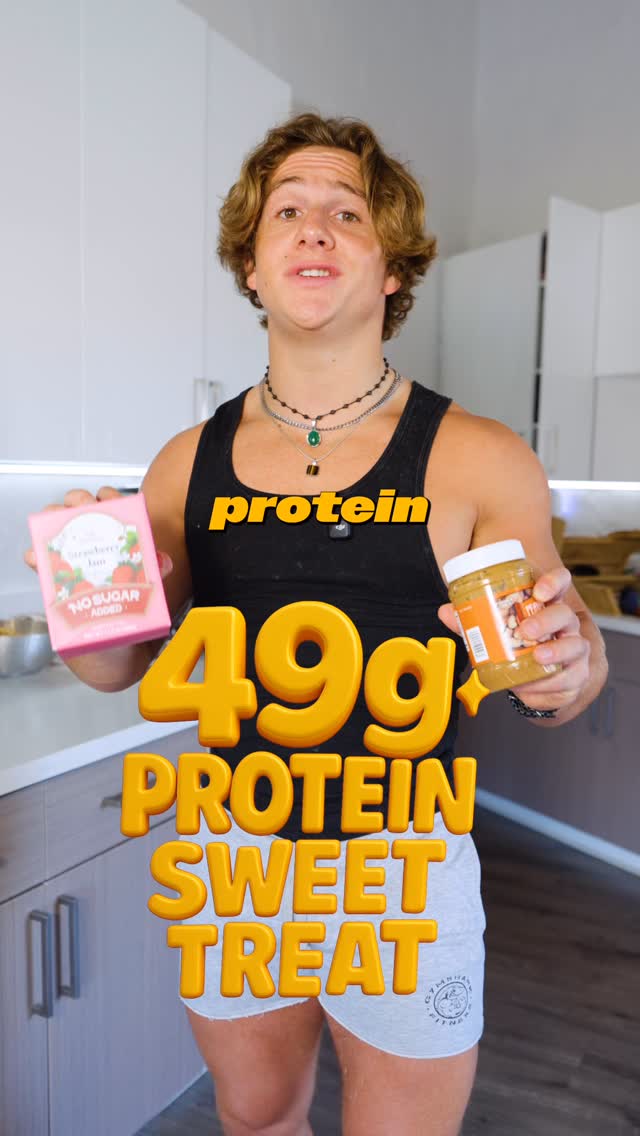 Instagram post by @dylan.kolak for My Normal. Caption reads: [...] PB & J for the gains 😤💪🏻 Checkout....