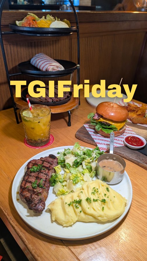 Instagram post by @perthfoodhighlights for TGI Fridays. Caption reads: 🎉 Good times at TGI Fridays! 🍔🍹

@tgifridaysau....