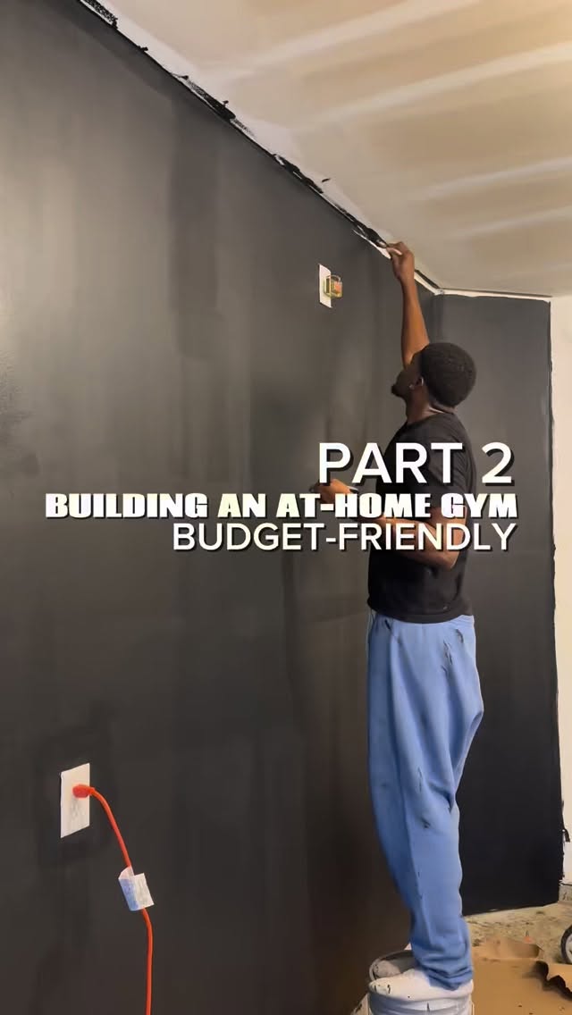 Instagram post by @jamesdayinthelife for Wagner SprayTech. Caption reads: Building my At-home gym || Part 2 - Ft my fiancée....