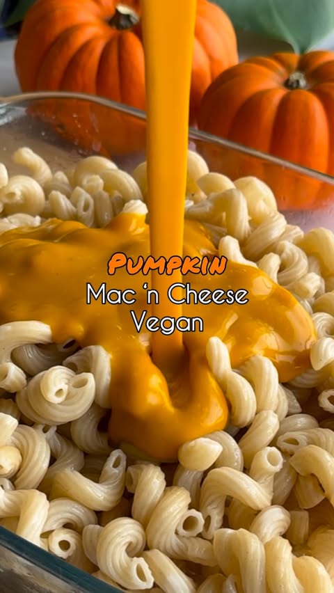 Instagram post by @vegansofzuri for COOP. Caption reads: Vegan Pumpkin Mac ‘n Cheese⁠ 🧀✨
⁠
Ad/ Comfort....