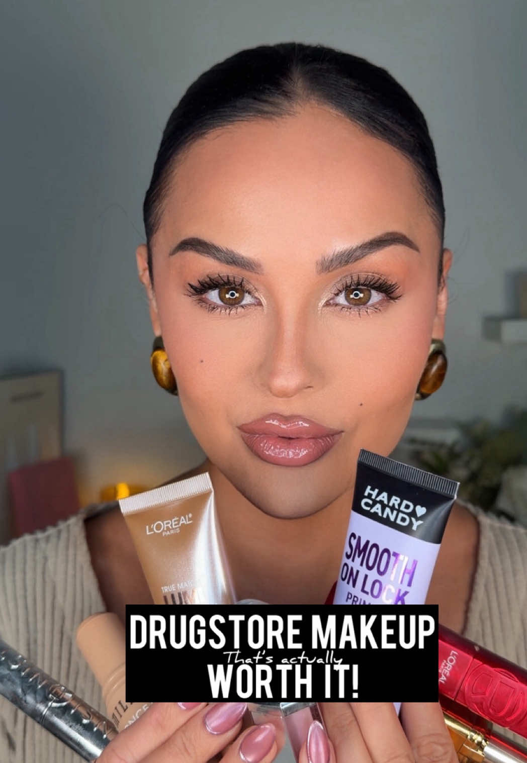 TikTok post by @christendominique for Physicians Formula. Caption reads: Drugstore makeup that’s actually worth it 👀 Save....