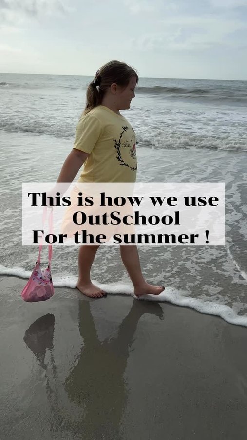 Instagram post by @madisyn_and_the3bears for Outschool. Caption reads: ✨ School’s out, which means the kids are home ALL....