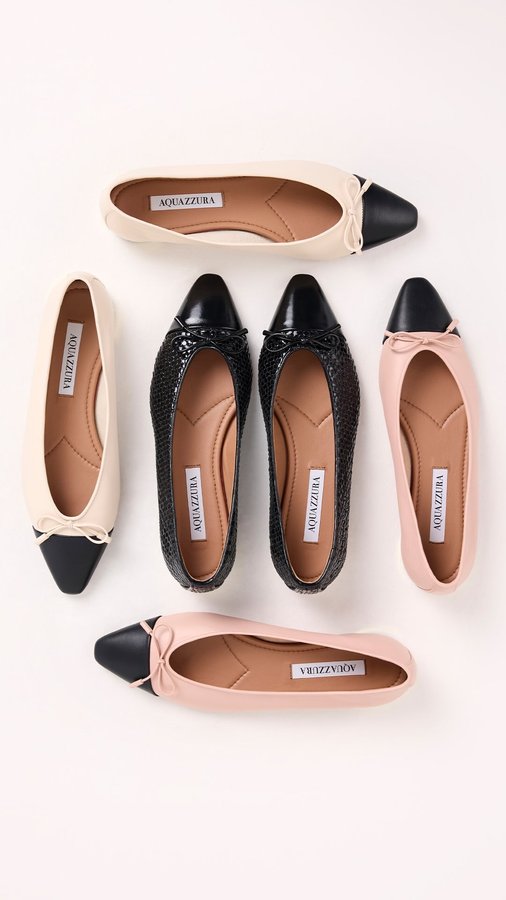 Instagram post by @edgardoaquazzura for AQUAZZURA. Caption reads: Introducing the perfect ballet flat: the ‘Gioia’....