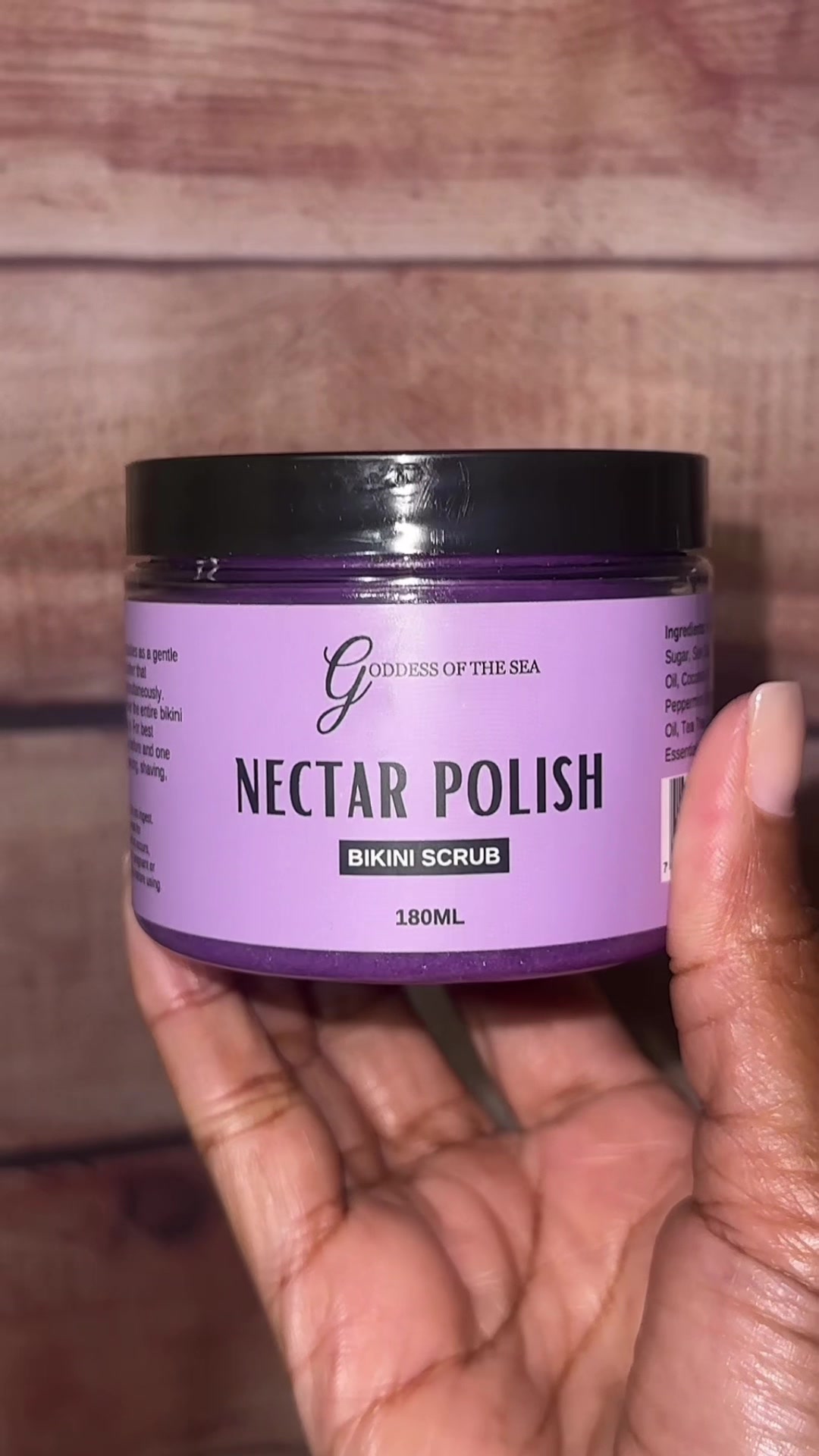 TikTok post by @tomekiaramsey1 for Goddess of the Sea Beauty Bar. Caption reads: @GOTS #spotlightfinds #bodycare #exfoliatingscrub....