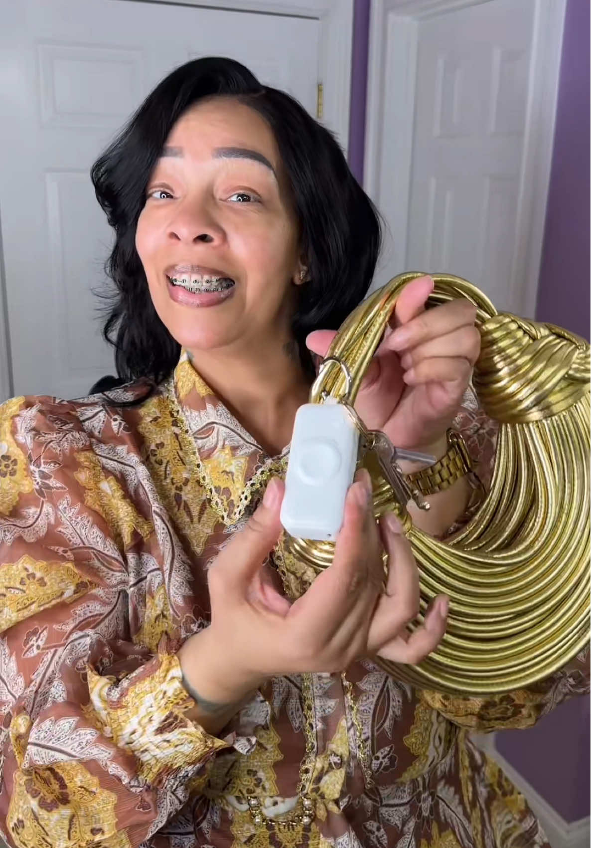 TikTok post by @k.lala104 for INIU Shop. Caption reads: [...] when my phone dies while I’m....