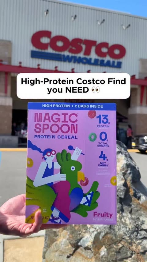 Instagram post by @costcohype for Magic Spoon. Caption reads: High-Protein Costco Find you NEED 👀....