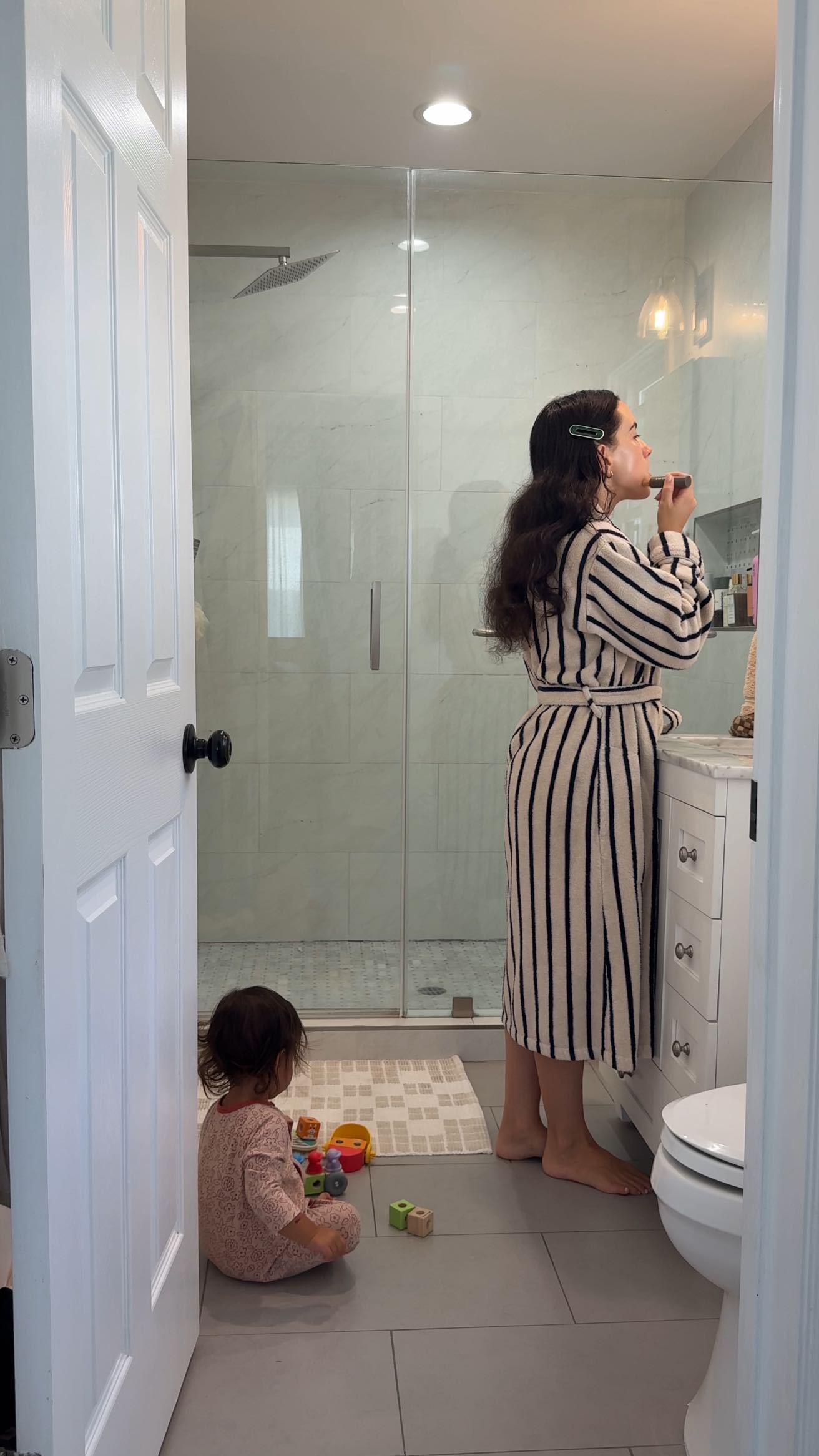 Instagram post by @yasmeen.murrietta for Melissa & Doug. Caption reads: #AD | You know it’s a good toy if I can squeeze in....