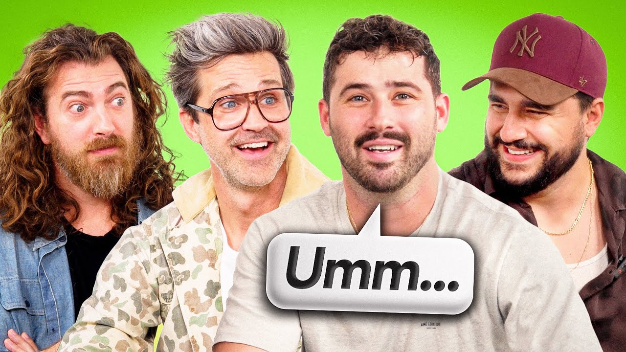 YouTube post by @SantagatoStudios for HEATONIST. Caption reads: Rhett & Link Vs. The Basement Yard | Can't Say....