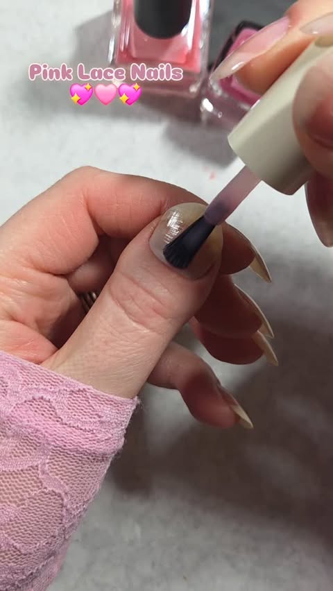 Instagram post by @polishedbyalison for Cirque Colors. Caption reads: Pink *lace* nails 🩷💖 . @cirquecolors Pink Lady....