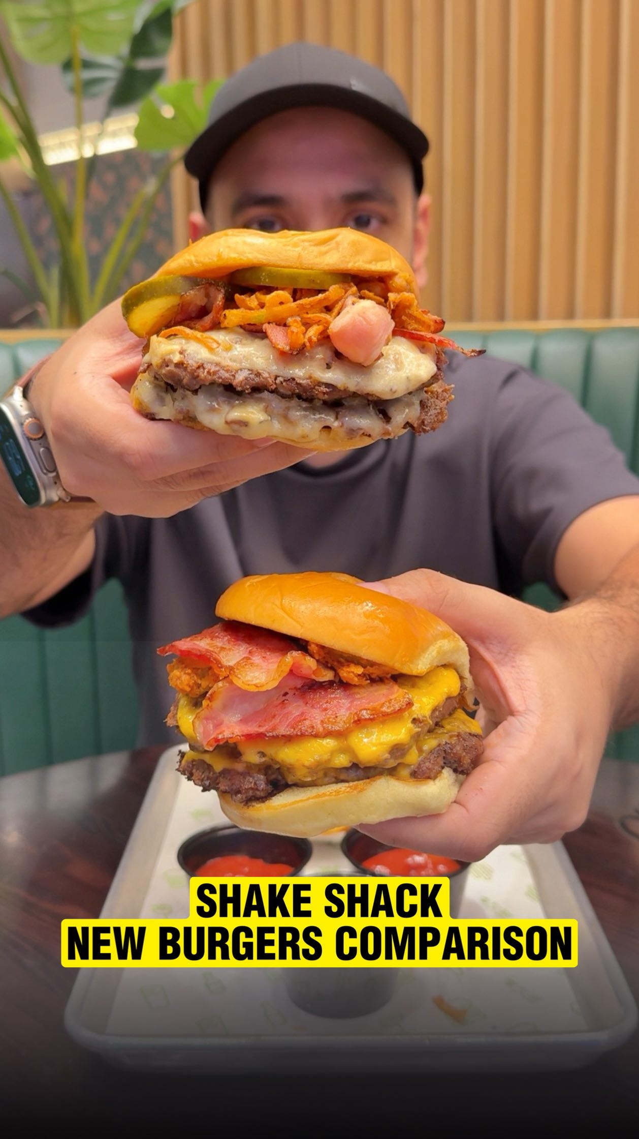 Instagram post by @mohzkhan for Shake Shack. Caption reads: Which one would you choose? 🔥🍔

Shake Shack just....