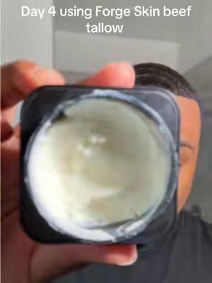 TikTok post by @drepsalms for Forge Skin. Caption reads: Day 4 using @FORGE MEN beef tallow !....