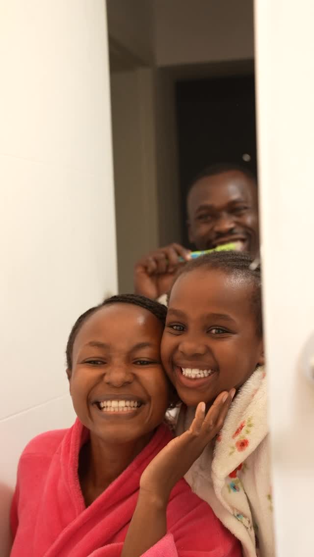 Instagram post by @judynyawira for Colgate. Caption reads: Our mornings = chaos 😂 But no matter how wild it....