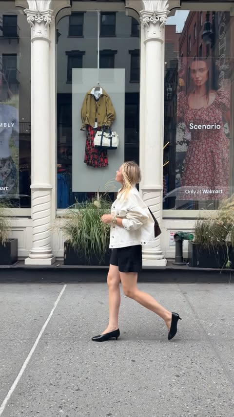 Instagram post by @margot.lee for Walmart. Caption reads: Walking out of the @walmart Fashion Pop-Up at 1....