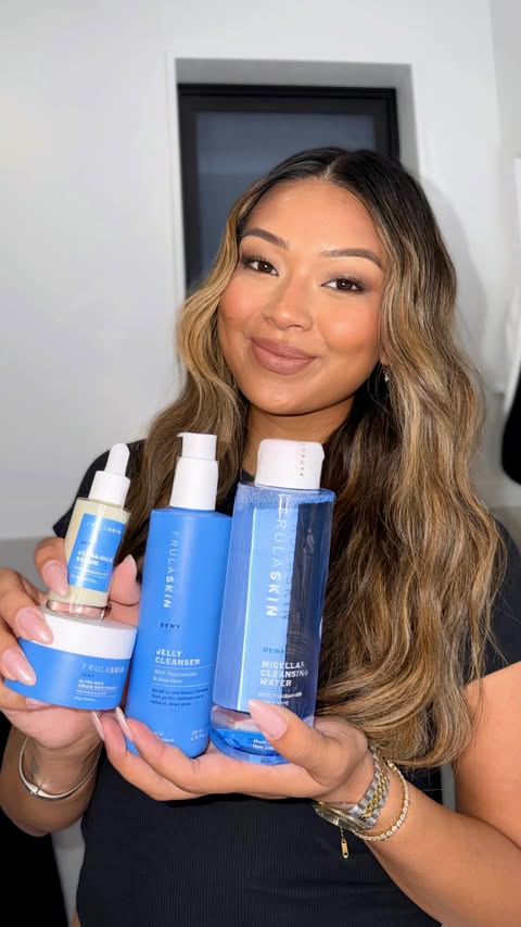 Instagram post by @krystinashamsul for Frulabeauty. Caption reads: [...] 🫧🧖🏽‍♀️ Currently obsessed with the....