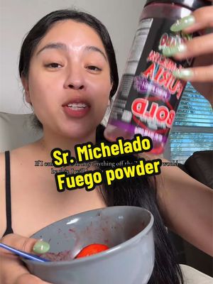 TikTok post by @amarillis.felixx for Sr. Michelado. Caption reads: [...] #takispowder #snackideas #fuegopowder....