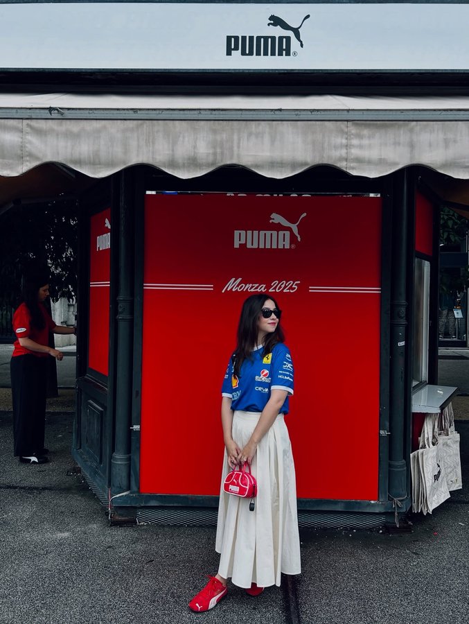 Instagram post by @itsohrouge for Scuderia Ferrari. Caption reads: [...] because this @pumamotorsport....