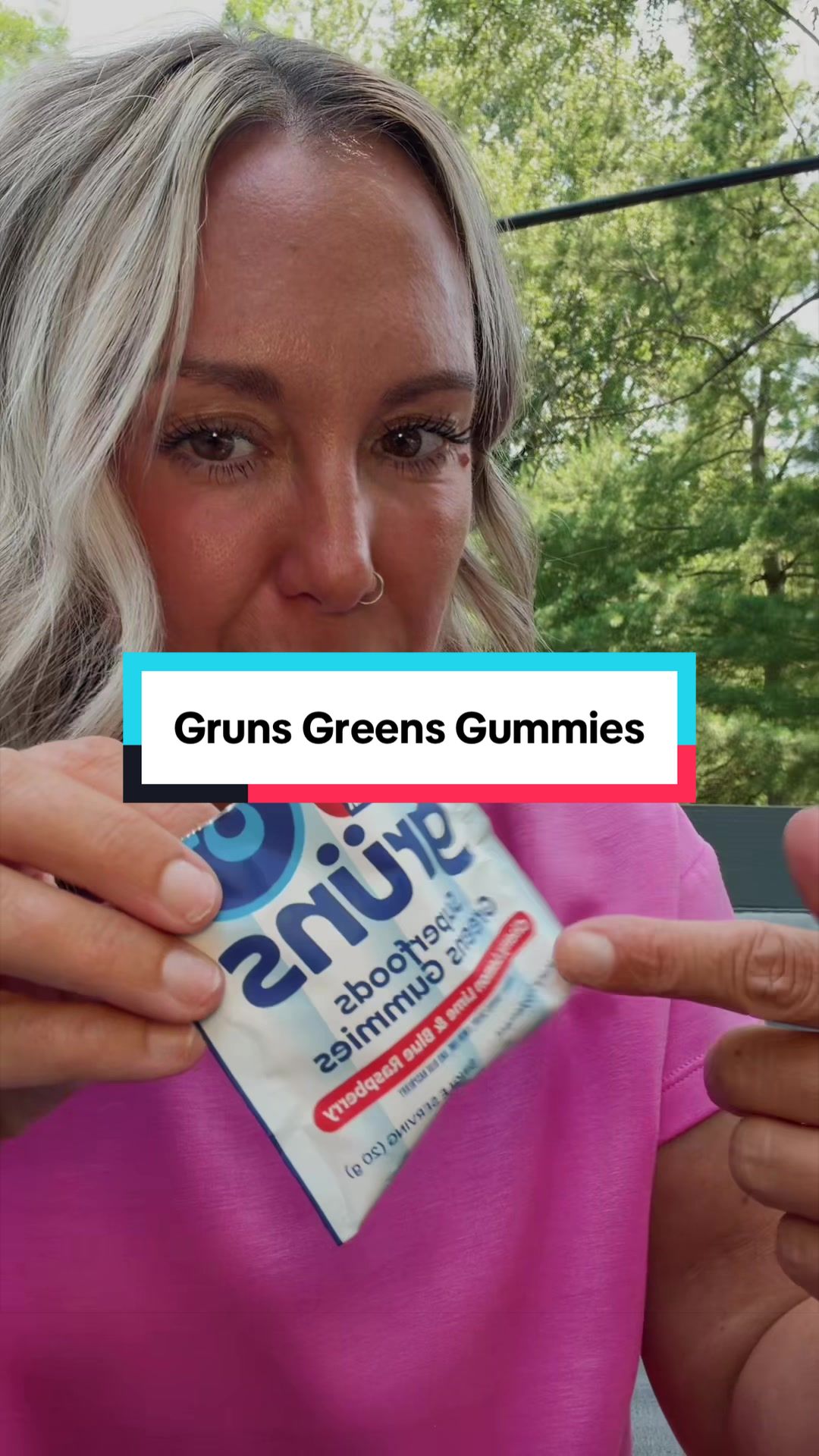 TikTok post by @danina73 for Grüns. Caption reads: [...] daily greens way easier 🌱🔥@Grüns....