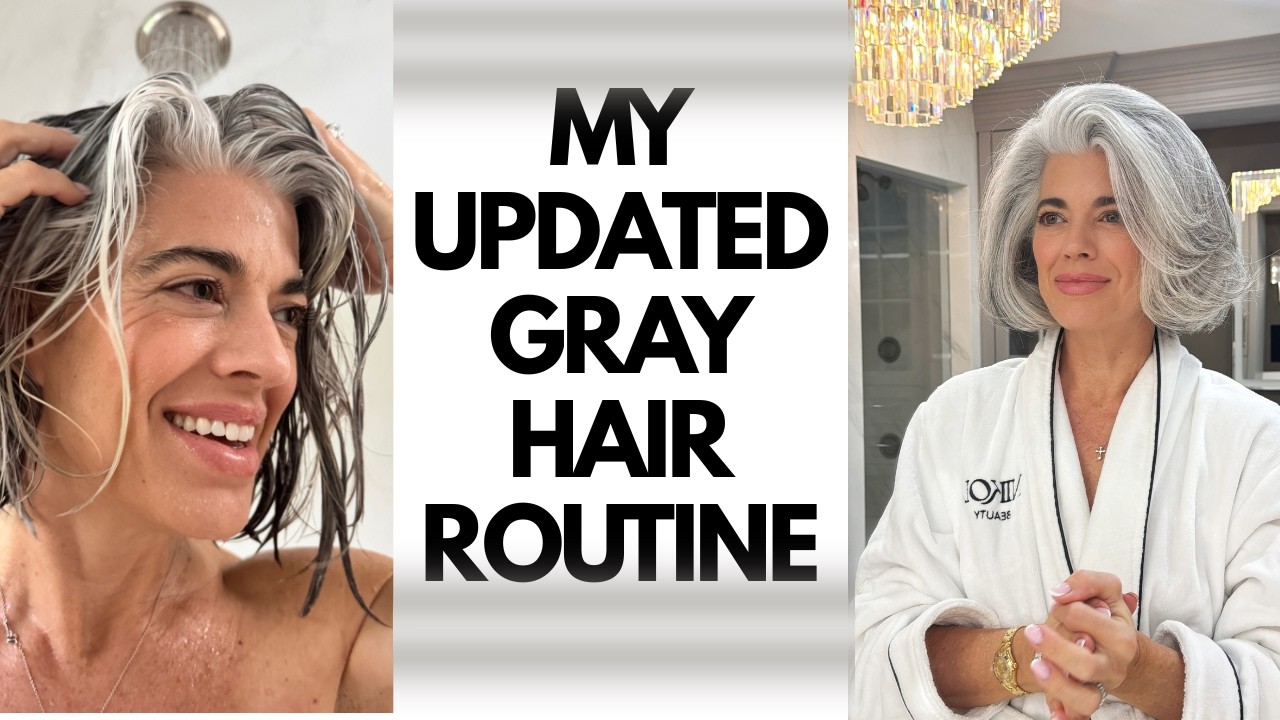 YouTube post by @NikolJohnson for FROWNIES. Caption reads: My Full Hair Routine From Shower to Styling to....