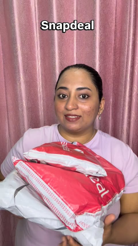 Instagram post by @mahejabeena_ for Snapdeal. Caption reads: Snapdeal haul finally delivered 🛍️✨ Minimal,....