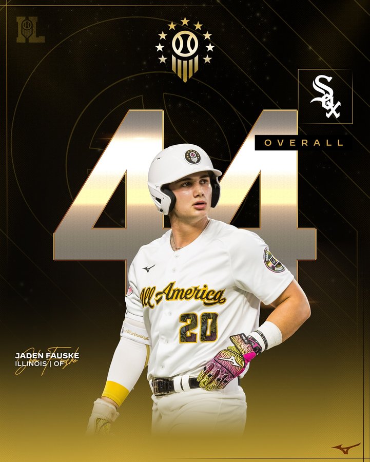 Instagram post by @prepbaseballil for Mizuno USA. Caption reads: Congratulations to 2024 Prep Baseball....