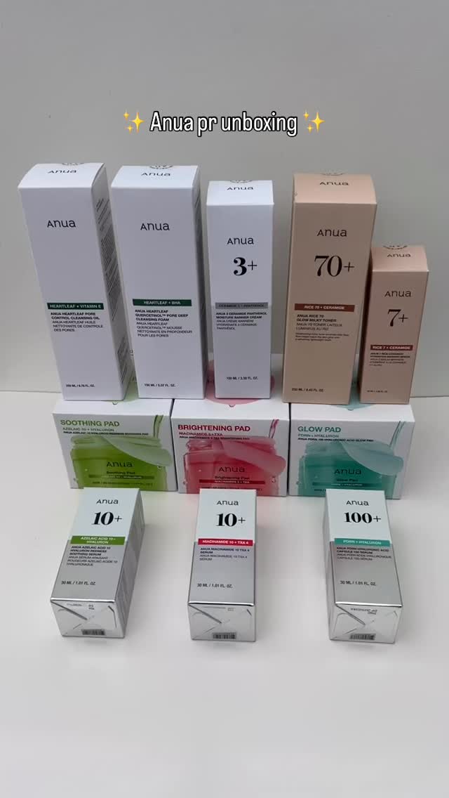 Instagram post by @niluufre for Anua. Caption reads: Anua unboxing 💫 #anua [...].