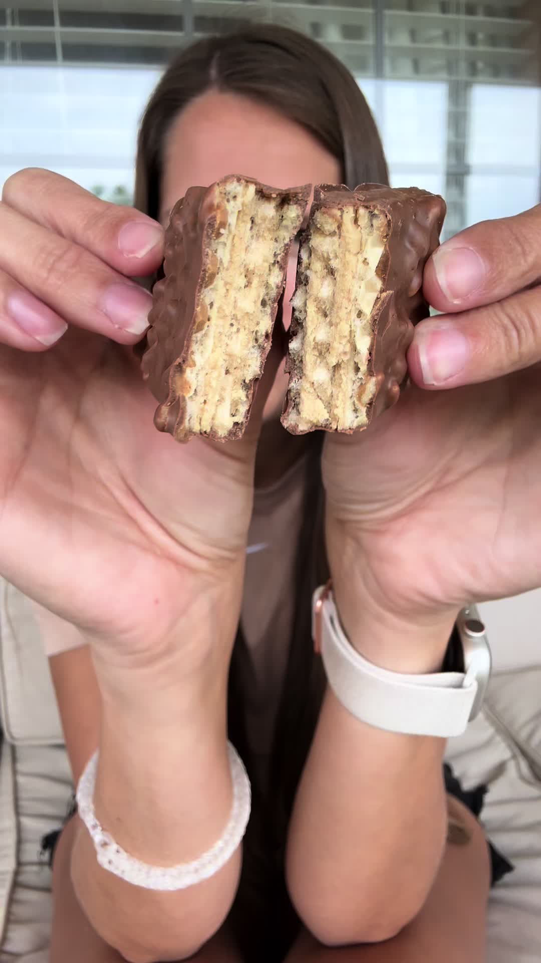 TikTok post by @antaylor328 for Genius Gourmet. Caption reads: [...] #proteinbar #skippy #peanutbutter @Genius....