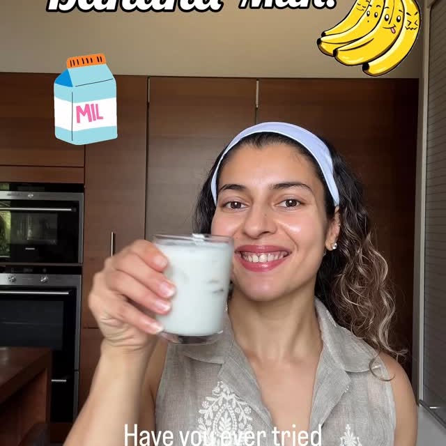 Instagram post by @vinitamungi_plantbased for The Co Being. Caption reads: Magnesium-boosting Banana Milk 🍌✨ Here’s a super....