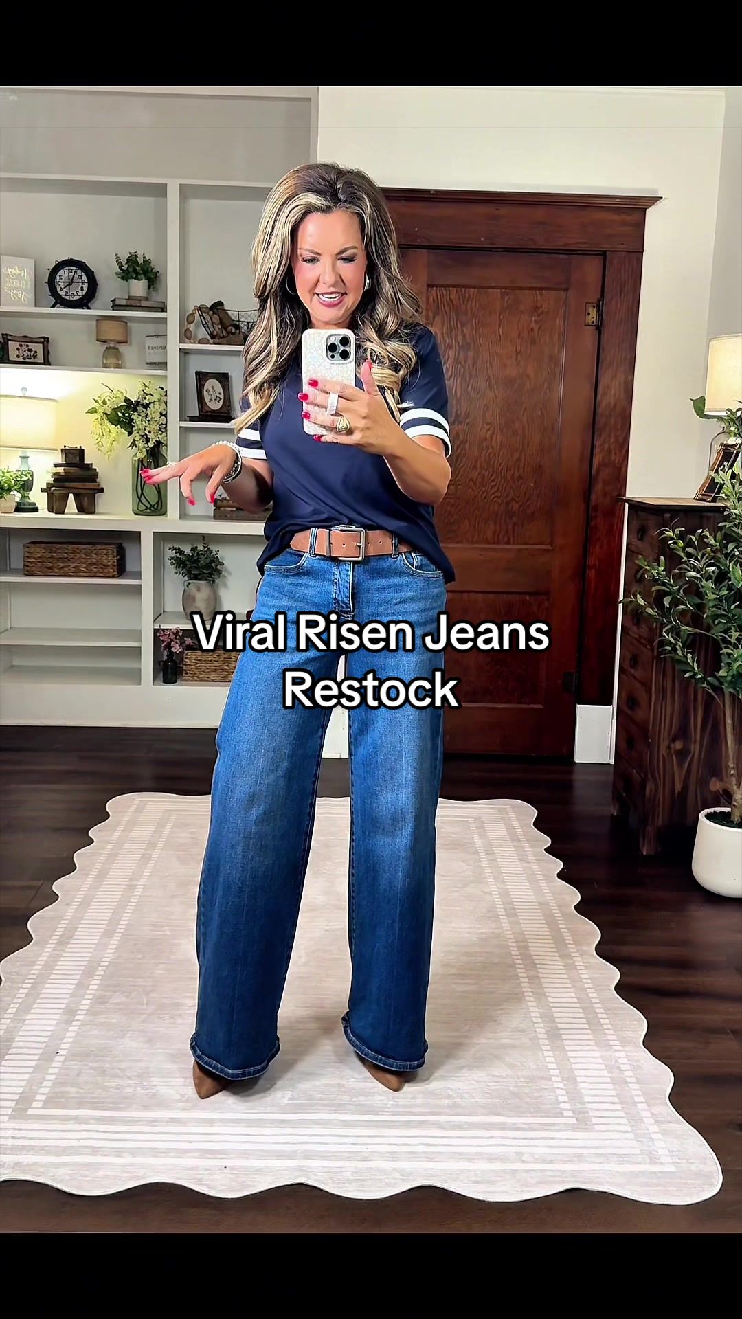 TikTok post by @heykelsirene for Freckled Poppy. Caption reads: [...] absolute FAVORITE Risen Jeans from @Freckled....